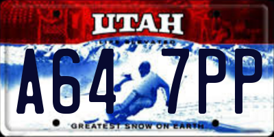 UT license plate A647PP