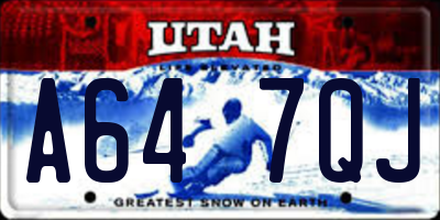 UT license plate A647QJ