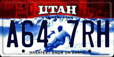 UT license plate A647RH