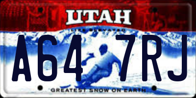 UT license plate A647RJ