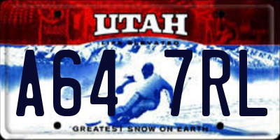 UT license plate A647RL