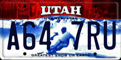 UT license plate A647RU