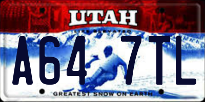 UT license plate A647TL