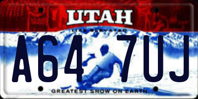 UT license plate A647UJ