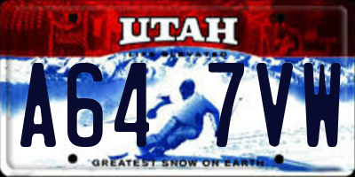 UT license plate A647VW