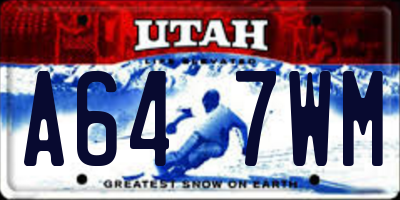 UT license plate A647WM