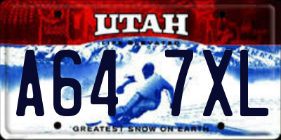 UT license plate A647XL