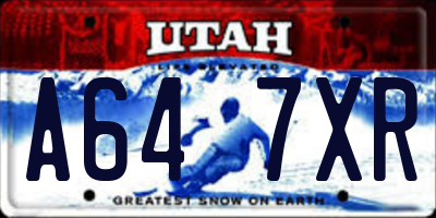 UT license plate A647XR