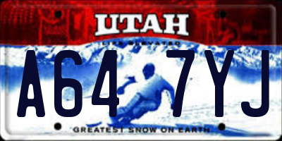 UT license plate A647YJ