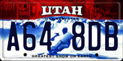 UT license plate A648DB
