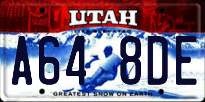 UT license plate A648DE