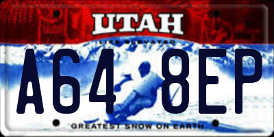 UT license plate A648EP