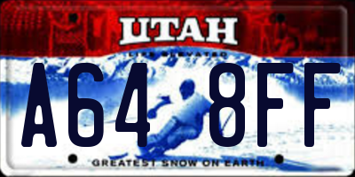UT license plate A648FF