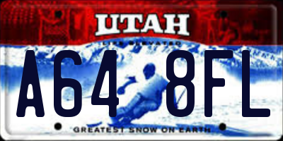 UT license plate A648FL