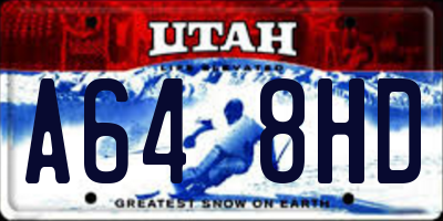 UT license plate A648HD