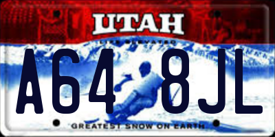 UT license plate A648JL