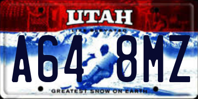UT license plate A648MZ
