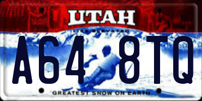 UT license plate A648TQ