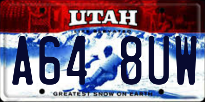 UT license plate A648UW