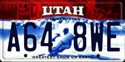 UT license plate A648WE