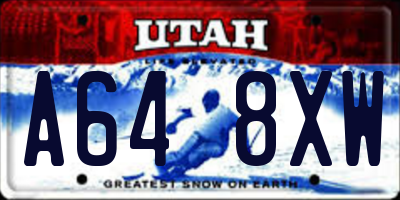 UT license plate A648XW