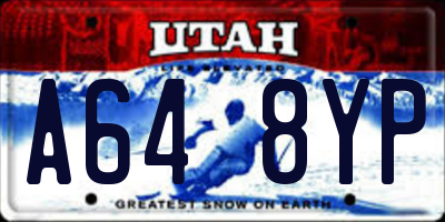UT license plate A648YP