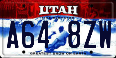 UT license plate A648ZW