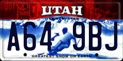 UT license plate A649BJ