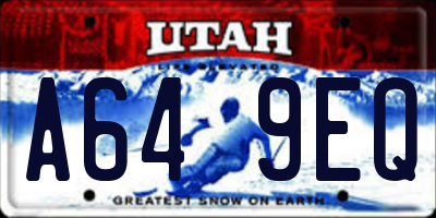 UT license plate A649EQ