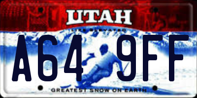 UT license plate A649FF
