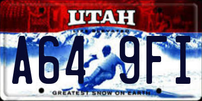 UT license plate A649FI