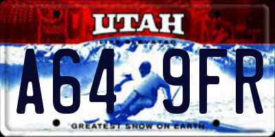 UT license plate A649FR