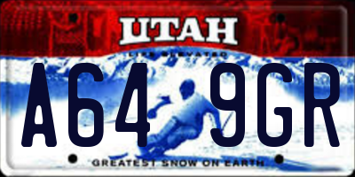 UT license plate A649GR