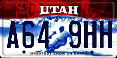 UT license plate A649HH