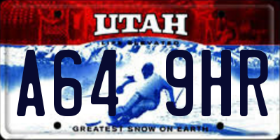 UT license plate A649HR