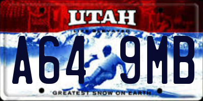 UT license plate A649MB