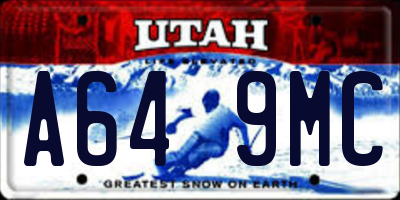 UT license plate A649MC