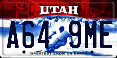 UT license plate A649ME