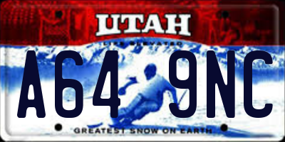 UT license plate A649NC