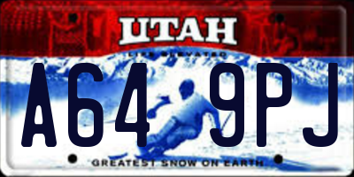 UT license plate A649PJ