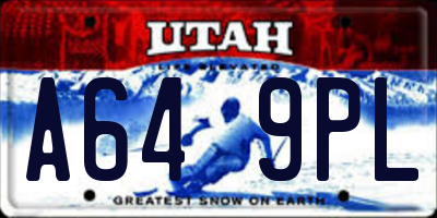 UT license plate A649PL
