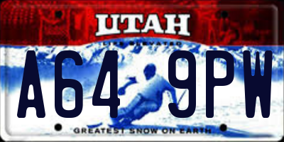 UT license plate A649PW