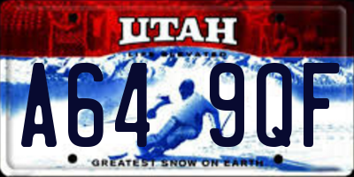 UT license plate A649QF