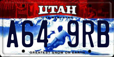 UT license plate A649RB