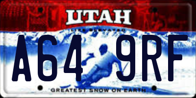 UT license plate A649RF