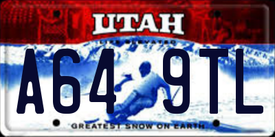 UT license plate A649TL