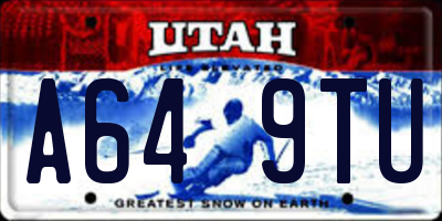 UT license plate A649TU