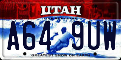 UT license plate A649UW