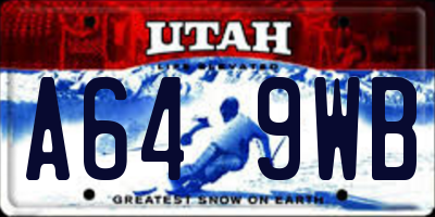 UT license plate A649WB