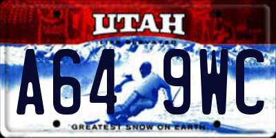 UT license plate A649WC